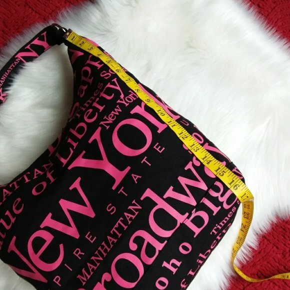 Jay Joshua Pink Black Canvas Tote Shoulder Bag - Picture 6 of 7